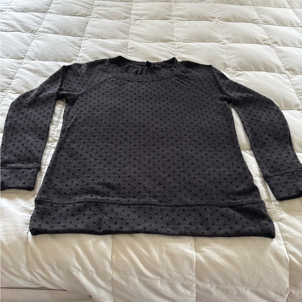 Black Textured Long Sleeve Top